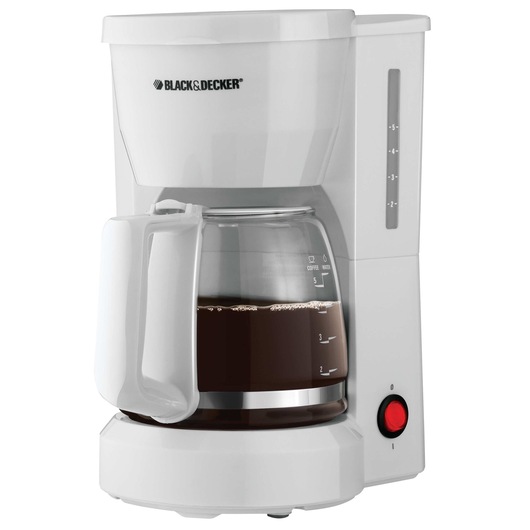 Profile of 5 cup compact switch coffeemaker.