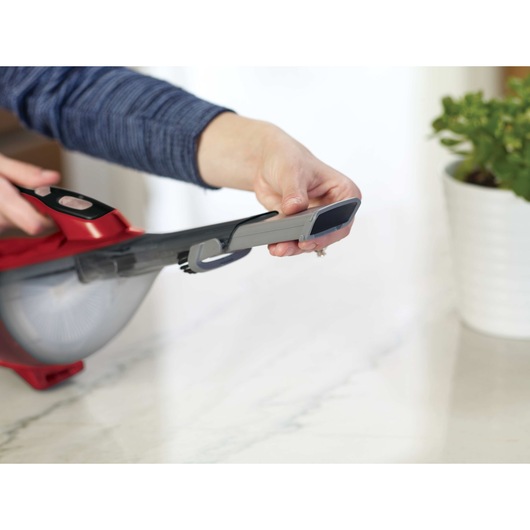 Extendable crevice tool feature of Dustbuster advanced clean cordless hand vacuum.